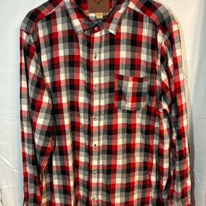 Outdoor Life Red and Black Plaid Button Down Shirt